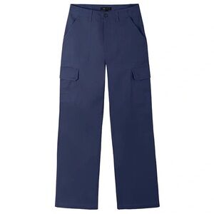 Frye High Rise Wide Leg Relaxed Fit Cargo Pants - Nightfall Navy Blue Color